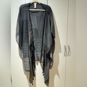 Free People Open Front Patterned Kimono
